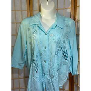 Great Cavalier 2X Linen Blend Blouse